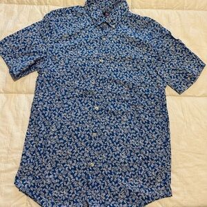 Men’s Vineyard Vines Blue Leaf Pattern Shirt